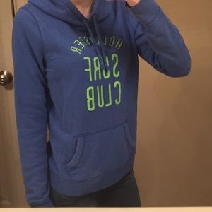 Hollister blue and green hoodie